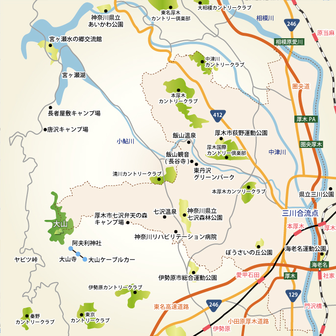 厚木市周辺MAP