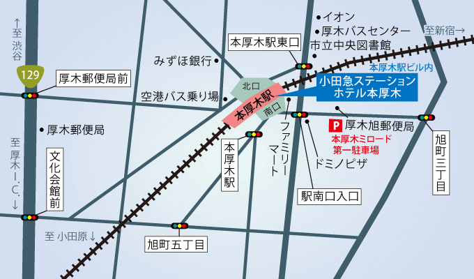 車でお越しの方